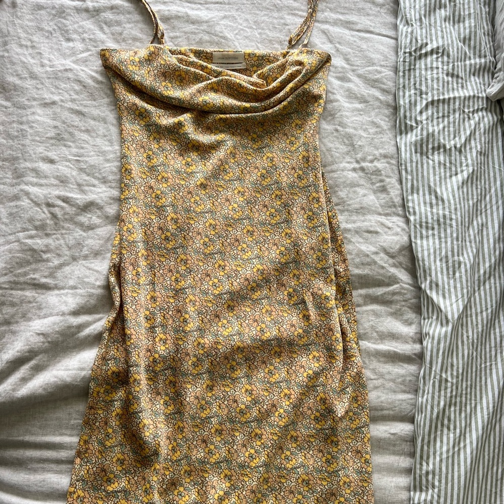 Urban Outfitters Yellow Floral Midi Dress